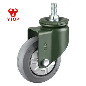 2.5-inch, 3-inch, 4-inch and 5-inch medium-sized rubber castors are used for direct sales by trolley castors manufacturers
