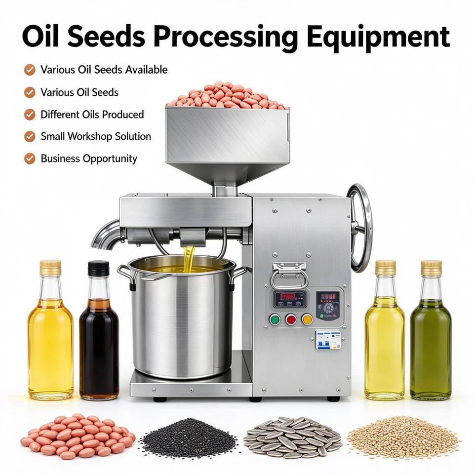 Stainless Steel Oil Presser 30kg/h Capacity 3500W Household Commercial ...