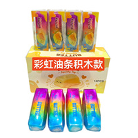 Blocs de construction en argile colorés en forme de bâtonnets de beurre croustillants, anti-stress, faits à la main, avec éléments de Noël, boîte cadeau incluse