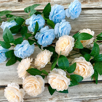Ornement mural en fleurs artificielles de pivoine réalistes en soie, idéal pour la décoration d'hôtels, centres commerciaux et maisons, vente en gros