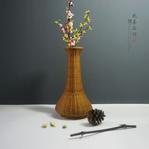 Handmade Bamboo Woven Vase Round Rustic Design For Home Decor Chongqing Origin ZHQ 001 - Product Image 4