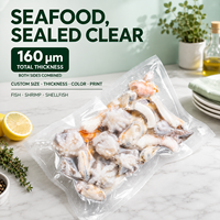 Sacs sous vide personnalisés imprimés, durables, en nylon PA PE composite, 160 microns, pochettes thermoscellables, pour supermarché, stockage alimentaire, viande fraîche