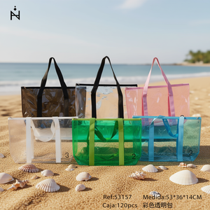 Bolsa de Mano Transparente de Color 53x36x14cm para Compras y Uso en la Playa - Product Image 2