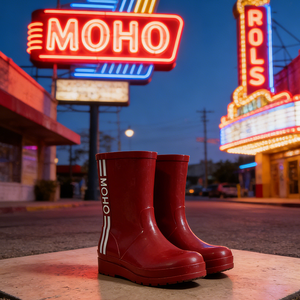 מגפי גומי אדומים חדשים לנשים, נעלי גינה בגובה בינוני, מגפי גומי עמידים למים, מגפי וולינגטון קלים עם אפשרות להדפסת לוגו מותאם אישית - Product Image 2