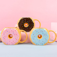 Tirelire en céramique blanche en forme de beignet, amusante et créative, pour enfants, avec emballage en papier