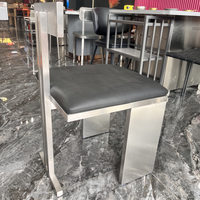 Chaise de bar moderne en acier inoxydable, résistante à la rouille, confortable pour les cafés, design élégant, entretien réduit, utilisation en extérieur et dans les restaurants d'hôtel