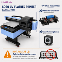 Printer UV Flatbed Otomatis Baru 600x900mm Dual Head I1600 50sqm/jam CMYK Putih Varnish CE RoHS AB Film R2R 6090