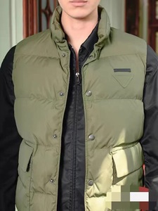 2025 가을 겨울 새로운 커플 복장 카키 스탠드 칼라 조끼 여성용 느슨한 조끼 재킷 방수 겉옷 단추 - Product Image 5