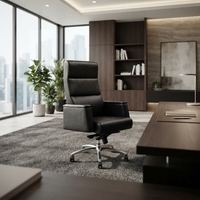 Chaise de bureau exécutive moderne à dossier haut en cuir PU pivotante pour usage commercial, scolaire et hospitalier