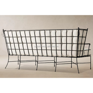 Sofá de Acero Inoxidable para Exteriores con Estructura con Recubrimiento en Polvo, <span class=keywords><strong>Asientos</strong></span> Modernos para Patio y <span class=keywords><strong>Terraza</strong></span>, Ideal para Salas de Hotel - Product Image 6