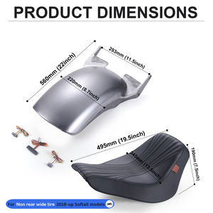 Guardabarros trasero corto de acero de aleación, asiento individual negro para <span class=keywords><strong>Harley</strong></span> Softail Fat Boy Breakout Fxbr Flfb 2018-2024 - Product Image 6