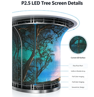 Écran LED cylindrique en forme d'arbre P2.5 personnalisé pour intérieur, affichage LED incurvé en colonne, fabriqué à Shenzhen