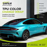 Film de protection de voiture SAIFILM TPU, rouleau de film satiné chromé auto-adhésif auto-réparateur anti-rayures, épaisseur 7,5 mil, film pour carrosserie de voiture