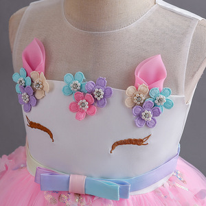 Le bambine vestono la principessa arcobaleno pastello per l'estate festa di compleanno vestito <span class=keywords><strong>unicorno</strong></span> Cosplay si esibiscono Costume da bambino - Product Image 4