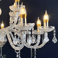 Lustre LED en fer rétro européen à 6/8 têtes, alimenté par courant alternatif, luminaire suspendu pour décoration de plafond de mariage luxueux