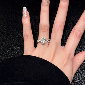 Кольца с муассанитом овальной формы «голубиное яйцо», ювелирные изделия из серебра 925 пробы, кольца с муассанитом - Product Image 3