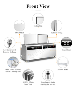 Nettoyeur ultrasonique industriel avec deux réservoirs, régulateur de moteur, dégraissant, moule, écrou, vis métal SUS304, 1 pièce, 360L - Product Image 3