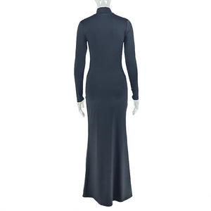 NUEVO STOCK Vestido de mujer de manga solitaria Vestido maxi de flores en 3D Abertura lateral Trajes - Product Image 5