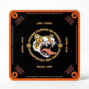 Tapis de Mahjong Personnalisé en Gros à Motif Tête de Tigre Noir, Antidérapant, à Bords Renforcés, Séchage Rapide, pour Salle de Jeu - Product Image 1