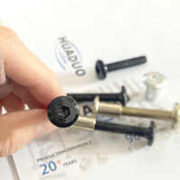 Vis Chicago métrique en acier inoxydable noir, longueur 20 mm, pour connexion de meubles, type broche de jonction et écrou à languette, M4 M5 M6 M8, fabrication chinoise