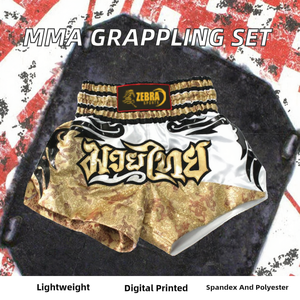 ชุดเสื้อยืดแรชการ์ดสำหรับกีฬาต่อสู้แบบใหม่ + กางเกงขาสั้น ชุดเซ็ตสำหรับผู้ชาย ผ้าสแปนเด็กซ์/โพลีเอสเตอร์ น้ำหนักเบา พิมพ์ลายดิจิทัล เสื้อผ้ากีฬา - Product Image 2