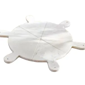 Ensemble de planches à fromage individuelles assemblées, blocs à découper le fromage en marbre blanc en forme de roue de bateau Unique