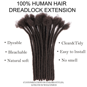 AHVAST <span class=keywords><strong>Locks</strong></span> Cheveux Naturels Dreadlocks 100% Cheveux Humains Extensions de Locs Noirs Naturels Locs Artificielles pour Hommes et Femmes - Product Image 3