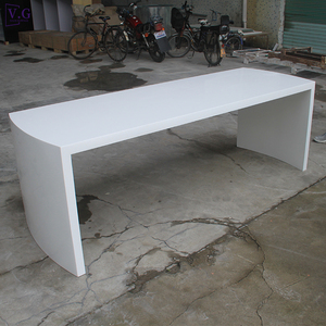 Escritorio de Oficina en Forma de U de Diseñ<span class=keywords><strong>o</strong></span> Simple para <span class=keywords><strong>CEO</strong></span>, Personalizado a Pedido, de Alta Calidad, en Piedra Corian Blanca - Product Image 2