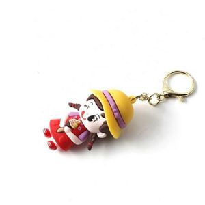 Custom Design <b>Cartoon</b> Character Kid Keyring Key Chain Toy Rubber 3D Soft Anime PVC Keychain - Product Image 4