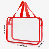 Sac cosmétique transparent en PVC léger et imperméable, personnalisable avec logo, idéal pour le voyage et le rangement des maquillages – Vente en gros