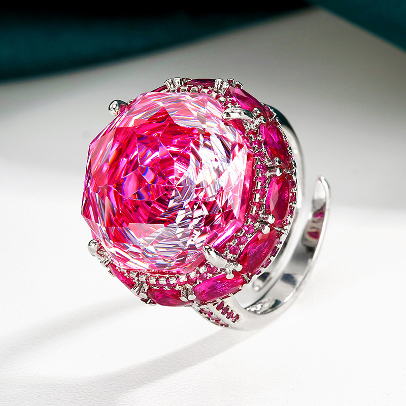 Bague rose platine taille ouverte