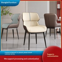 Chaises de salle à manger modernes et minimalistes, personnalisables, vente en gros, livraison directe, avec dossier et accoudoirs, rembourrées en mousse haute élasticité