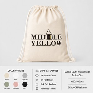 Bolsa de Lona de Algodón con Cordón Personalizada, Bolsa con Cordón DIY en Blanco, Mochila Ecológica Reutilizable OEM, Venta al por Mayor Directa de Fábrica, MOQ - Product Image 3