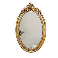 Miroir décoratif Art Déco rétro européen, en bois gaufré à la main, à suspendre au mur, pour mariage, Pâques, usage domestique, style cour.
