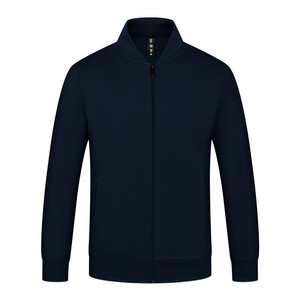 Sweat-shirt zippé en coton Tencel uni, col baseball, coupe ajustée, personnalisable avec logo, idéal pour les restaurants et les barbecues. - Product Image 3