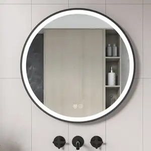 Espejo LED antiniebla al por mayor espejo de baño redondo Ip44 Interruptor táctil montado en la pared espejo inteligente