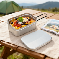 Boîte à repas en aluminium de taille L pour la cuisine en plein air, prix d'usine, légère, kit de cuisine de camping