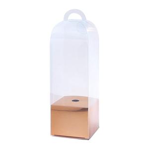 กล่องของขวัญดอกไม้พลาสติกใสสีโรสโกลด์10ชิ้นพร้อมที่จับและกล่องบรรจุ - Product Image 2
