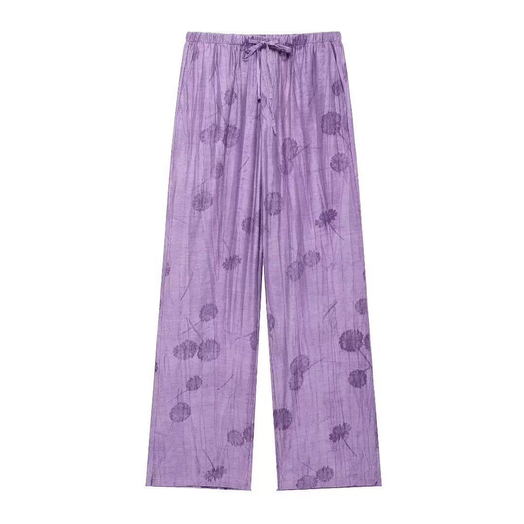 Purple casual pants