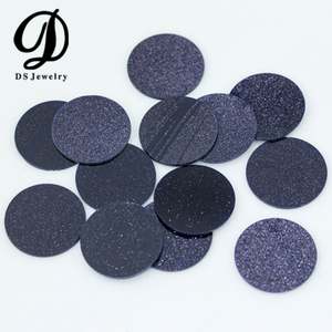 20mm Rond Plat Goldstone Aventurine Verre Bleu Gemmes Pierre - Product Image 4