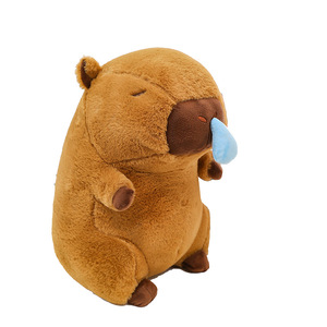 Peluche Kapibala Capybara motif tortue, avec écharpe à nez qui coule, pour machine à attraper les jouets - Peluche courte en coton PP, modèle personnalisable - Product Image 5