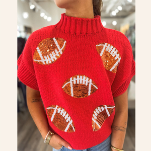 Maglione da <span class=keywords><strong>Donna</strong></span> Personalizzato OEM & ODM, Pullover a Righe Arancioni e Bianche, Collo Tondo, Maglione Lavorato a <span class=keywords><strong>Maglia</strong></span> Stile Rugby - Product Image 3