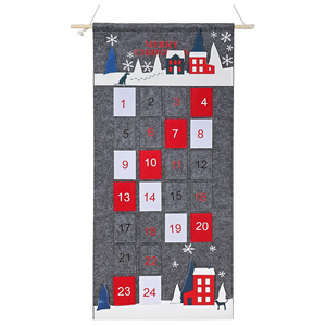 <span class=keywords><strong>Calendrier</strong></span> de l'<span class=keywords><strong>Avent</strong></span> en feutre de Noël à suspendre au mur, avec poches détachables pour ornements, idéal pour l'éducation créative des enfants et comme cadeau de fêtes - Product Image 2