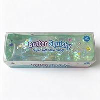 Jouet anti-stress en caoutchouc souple à récupération lente, brillant et transparent, pour soulager l'anxiété, emballage en boîte