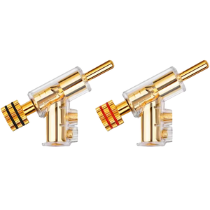 YYAUDIO Brass Gold Plated Male Stainless Steel 1P Banana Lock <b>Plugs</b> HiFi <b>Speaker</b> Connector - Product Image 1