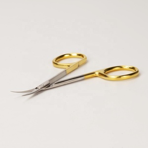 Tijeras para cutículas de acero inoxidable rusas para manicura de uñas profesional afilada dorada de alta calidad - Product Image 2