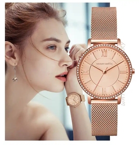 <span class=keywords><strong>Hannah</strong></span> Martin luxe 1072 femmes en acier inoxydable Quartz montre-bracelet diamant 16mm bande dames Bracelet affaires Style fait alliage - Product Image 2