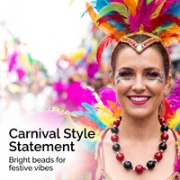 Großhandel Karneval 30mm ABS-Perlenkette Karnevalsumzug Wurfkette Party-Halskette Dekoration Mehrfarbig