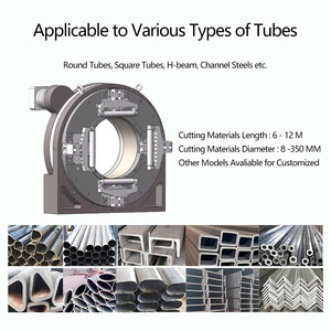 20-350mm 3 mandris, máquina de corte do cortador do tubo do laser da fibra do CNC de 2 mandris para o tubo quadrado redondo do tubo do metal - Product Image 5