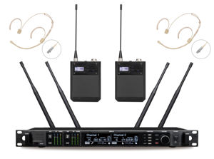 Micrófono Inalámbrico Profesional EIF AD4D de Doble Canal UHF, Cardioide, con Cancelación de Ruido, Karaoke KSM8, Metálico, para Actuaciones en Escenario - Product Image 4